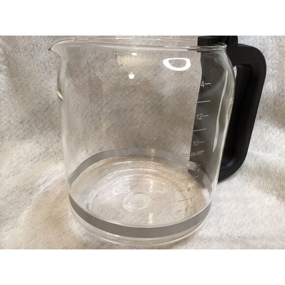 Replacement Glass Coffee Carafe 12-Cup With Black Handle & Lid For Drip Coffee M - Picture 2 of 3